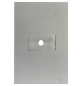 Placa Furo Horizontal 4x2 - RECTA PRATA SATIN FOSCO